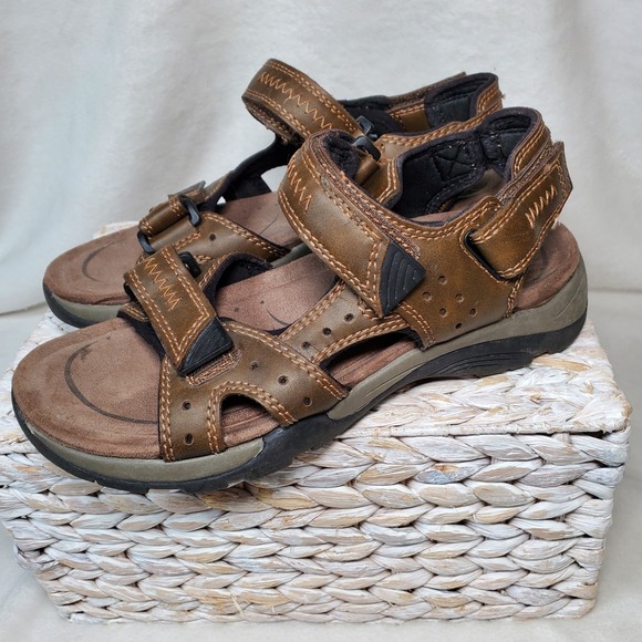 Earth Spirit Mens Arch Support Adjustable Leather Brown Sports Sandal Sz US 7 - Picture 2 of 6